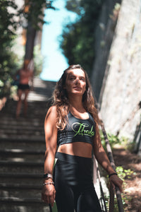 Top nero stampa verde fluo