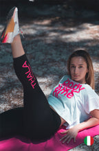 Leggins corto logo fucsia