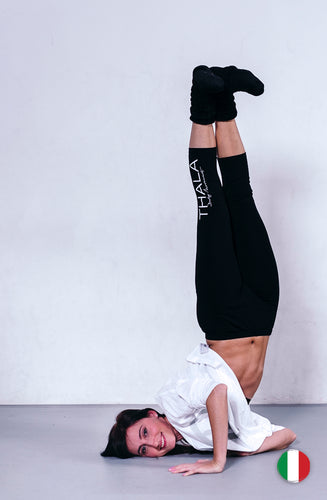 Leggins corto logo bianco